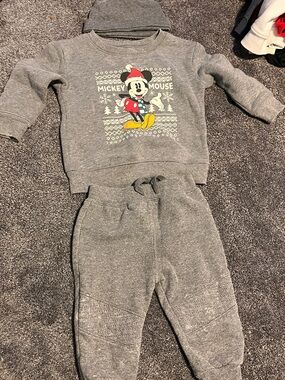 Disney Gray and White Baby Sweatshirt with Snowflake Print